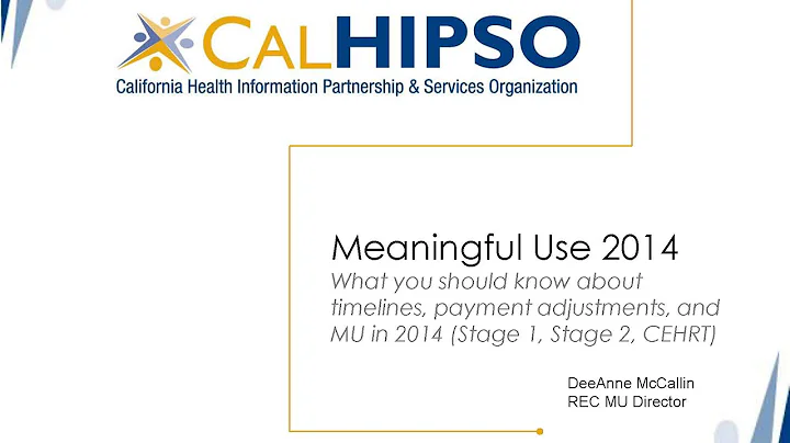 Meaningful Use 2014  What You Should Know