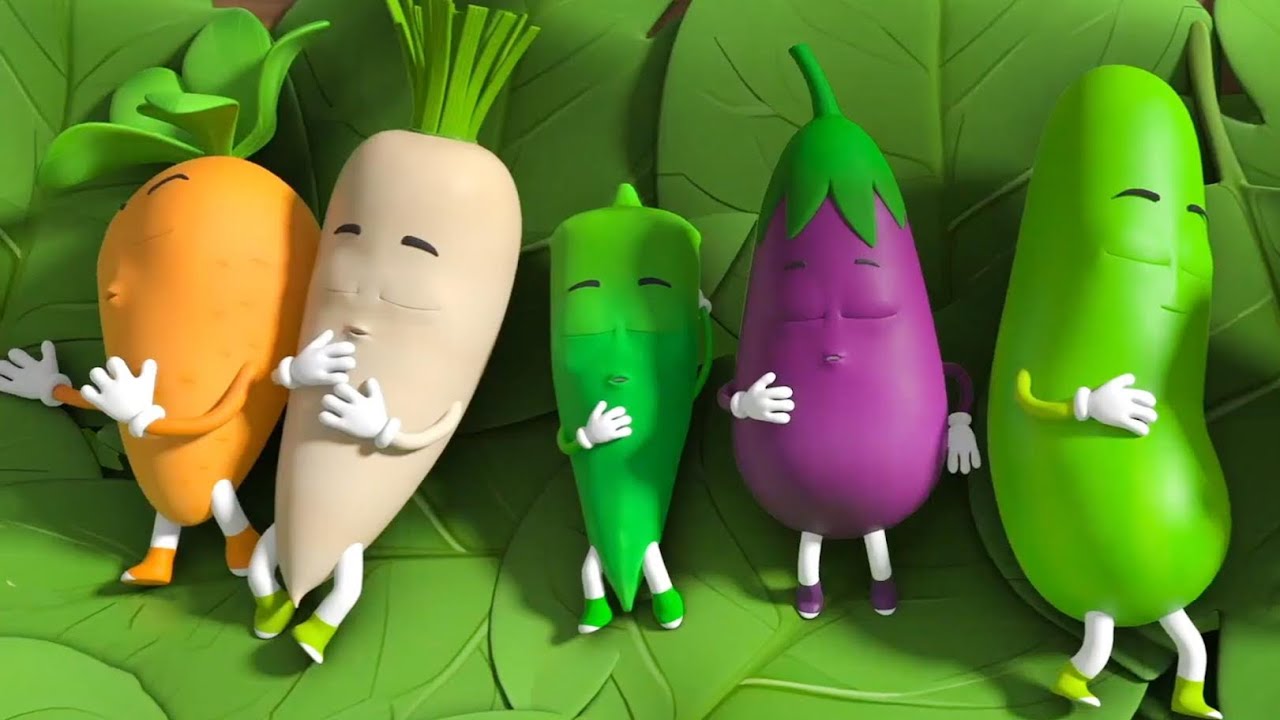 Ten In The Bed Vegetables, Nursery Rhymes and Counting Songs for Kids