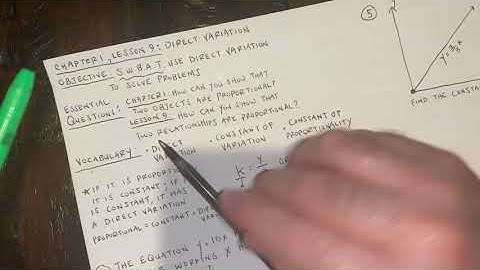 7th Grade Math - Chap. 1, Les. 9 - Direct Variation - Pt. 1: Introduction