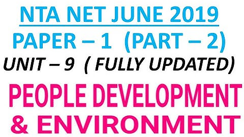 People development and Environment part 2 NTA NET 2019