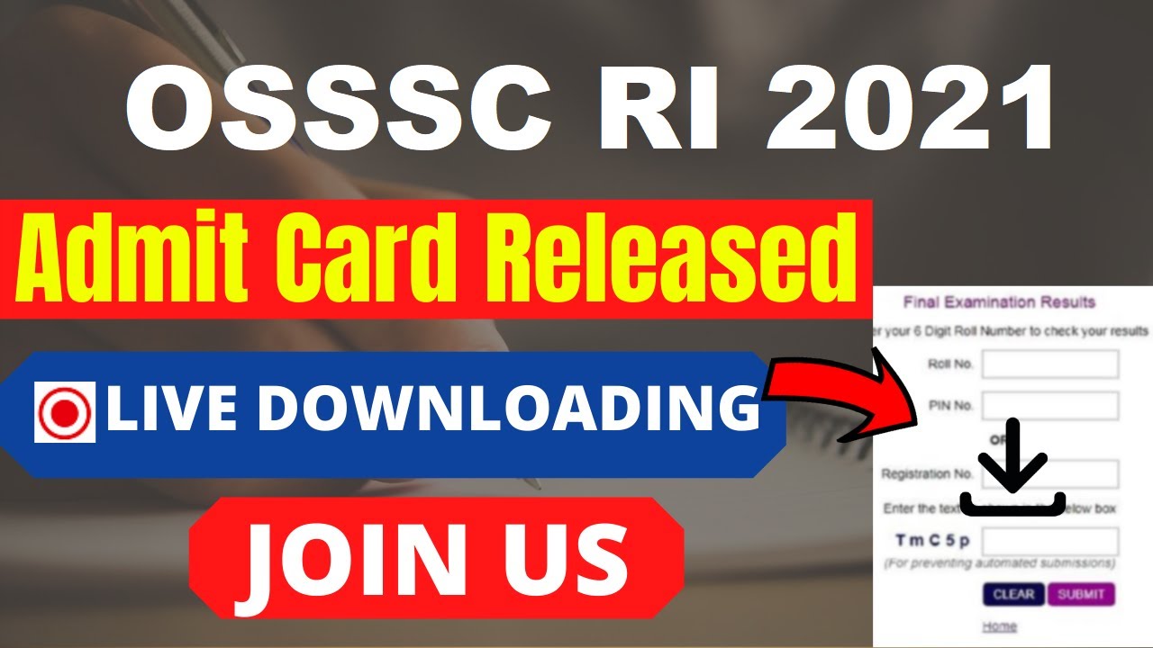 OSSSC RI 2021 Admit Card (Released) - Download Your Odisha Revenue Inspector Hall Ticket Here