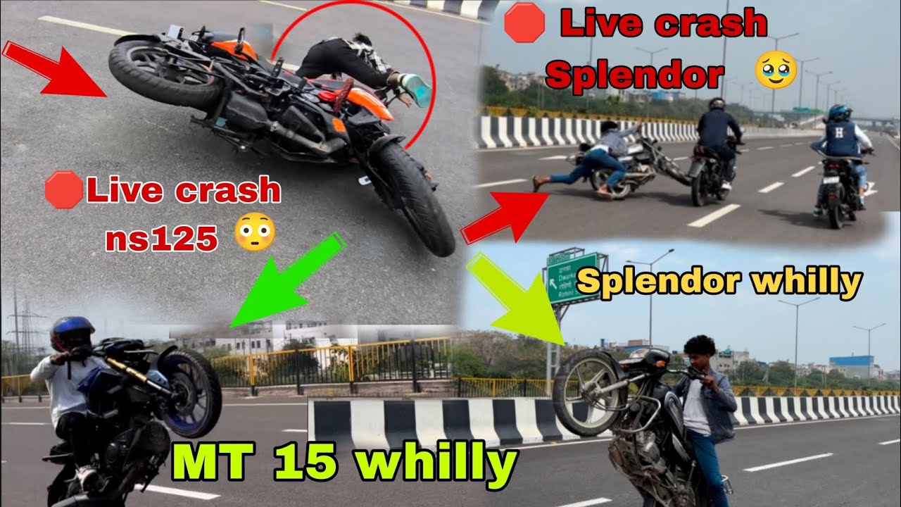 Live Bike Crash 😱 | NS125 Tut Gya Accident Main 😭😰 - Mt 15 Se whilly Bike Palat Gya 😂👀 | Splendor💀 #