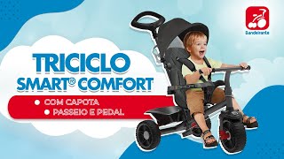 Triciclo Infantil Bandeirante Smart Comfort 3 em 1 Pedal e Passeio