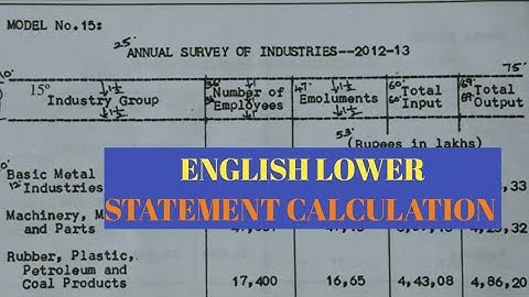 ENGLISH | LOWER | #STATEMENT CALCULATION #type writting  | Type-3
