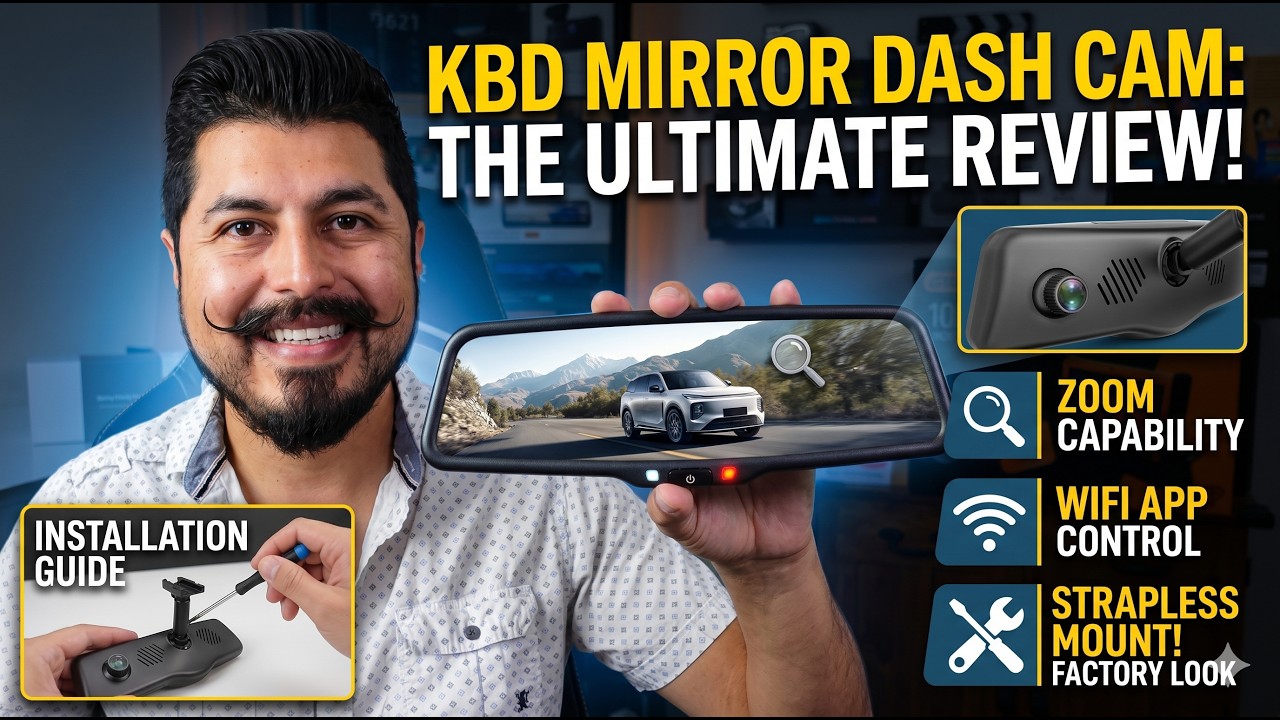 STOP Using Straps! KBD Mirror Dash Cam INSTALL & Review - YouTube