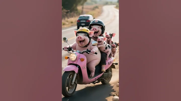 Cute AI Pig Moments | Adorable Pig Animation  #funnyanimals #shorts #pigs