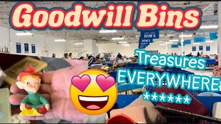 Every Bin Had Treasures!! This NEVER Happens. Thrift With Me at the Goodwill Bins