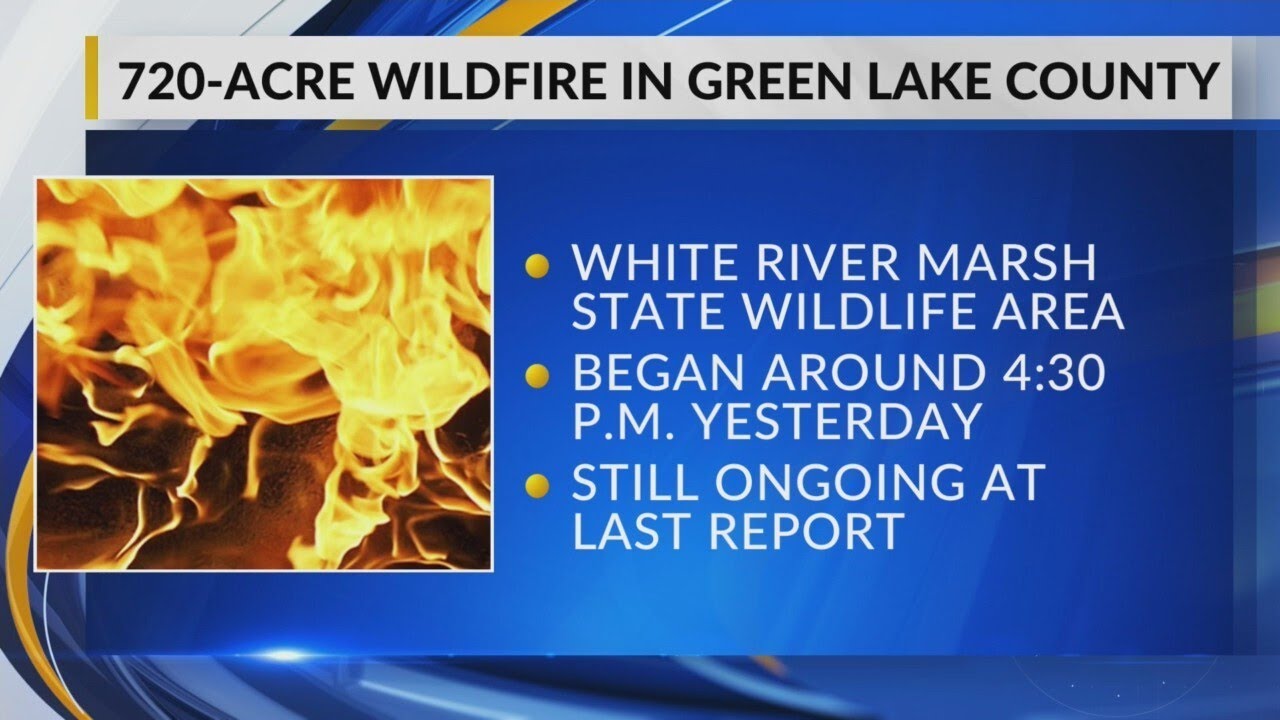 Firefighters battle 720-acres blaze in Green Lake County’s White River Marsh