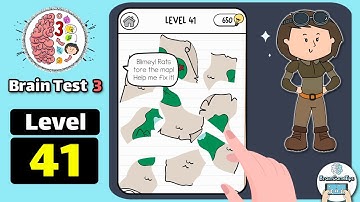 Brain Test 3 Level 41 Blimey Rats tore the map Walkthrough