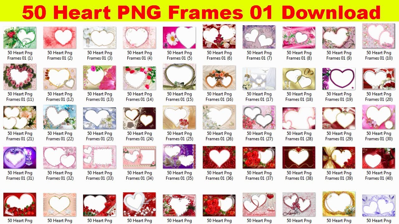 50 Heart Png Frames 01 For Photoshop