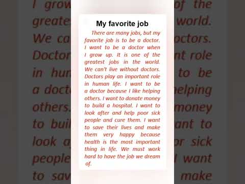 Paragraph About My Favourite Job براجراف عن وظيفتي المفضلة Shorts