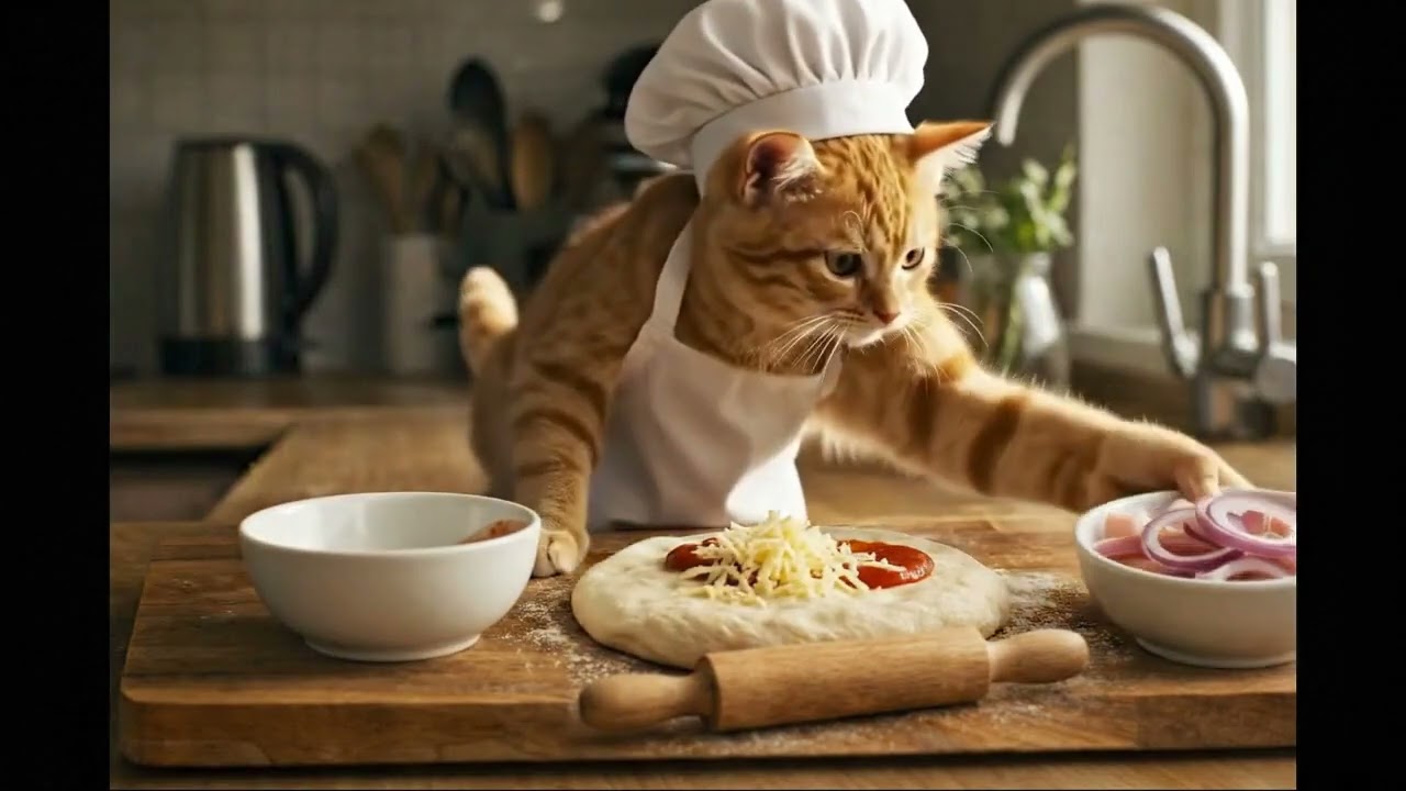 A Tiny Kitten Makes Pizza 🍕 | Cozy Cinematic Short That Feels Like a Hug