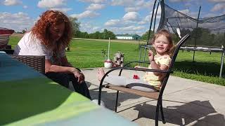 River blows bubbles with Nana & debate best friends  - May 11, 2024