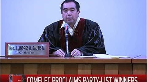 Comelec proclaims party-list winners