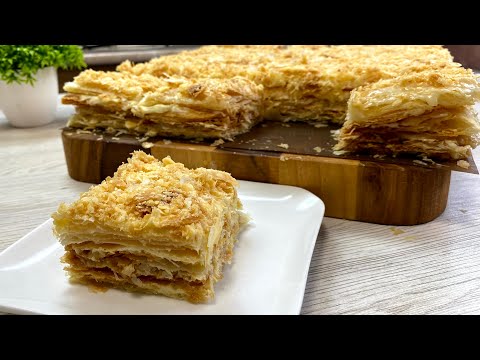 Napalyon tayyorlash / Торт наполеон нежный и очень вкусный из слоёного тесто