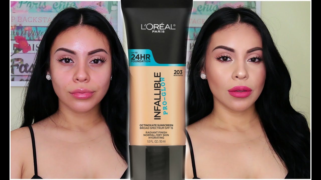 NEW L'OREAL Pro Glo Foundation FIRST IMPRESSION + DEMO | juicyyyyjas | JuicyJas