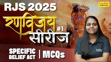 RJS 2025: Specific Relief Act Most Important MCQs | #1 | Specific Relief Act for Rajasthan Judiciary