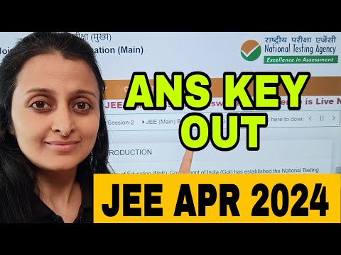 ANS KEY OUT + Challenge  JEE APR 2024 NEHA AGRAWAL 