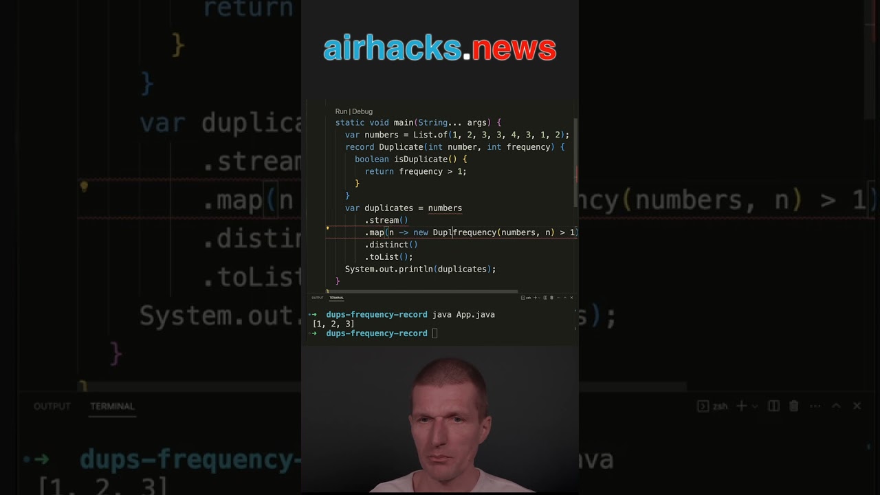 Counting Duplicates in a Stream / List With Collections.frequency and a Record #java #shorts