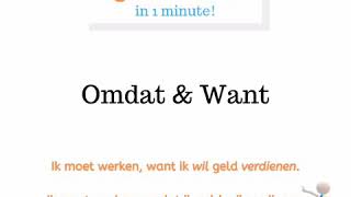 How to Dutch Grammar in 1 minute - Omdat and Want - brought to you by LearnDutchOnline.nl screenshot 4