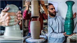 Giant Vase made in 2 pieces - the ENTIRE process ASMR