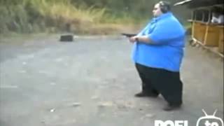 Fat Guy Shoots Pistol
