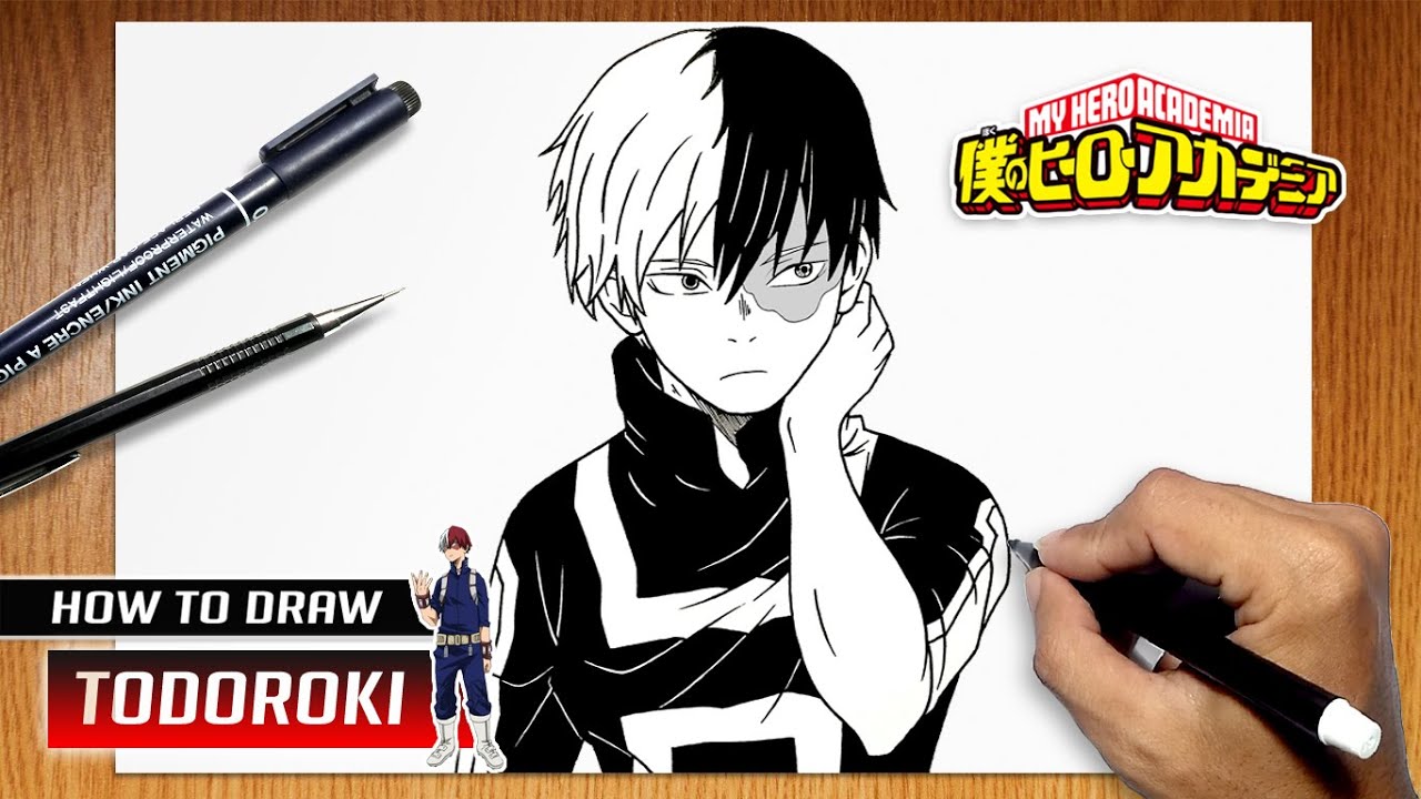 How to draw Todoroki Shoto from My Hero Academia - YouTube