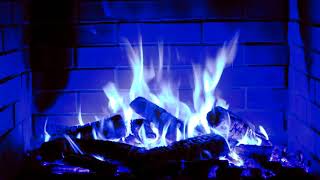 Fireplace blue - Full HD - 1 hours crackling logs I Камин синий-Full HD-1 час потрескивания поленьев