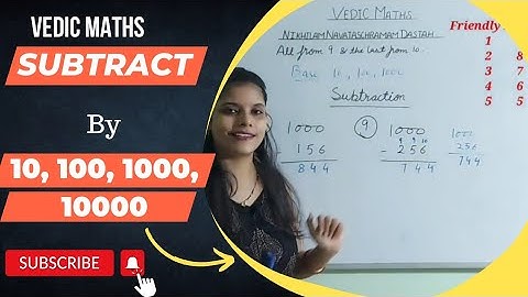 Subtract by 10, 100, 1000, 10000 || Nikhilam Sutra from Vedic Maths