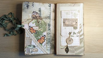 Trifold Altered File Folder Folio Journal (Part 2) ~ Using Up Digitals ~ Craft With Me