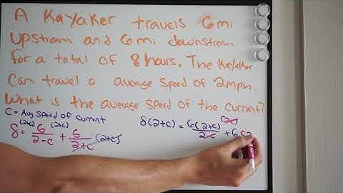 Rational Equations Word Problem - Speed Of Current