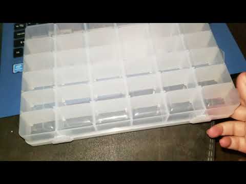Lasten 36 Grid Plastic Organizer Box with Adjustable Dividers