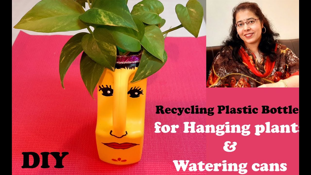 DIY Recycling plastic bottles for Hanging plants & Watering cans/ Leena's Bag of Surprises/ Vlog-38