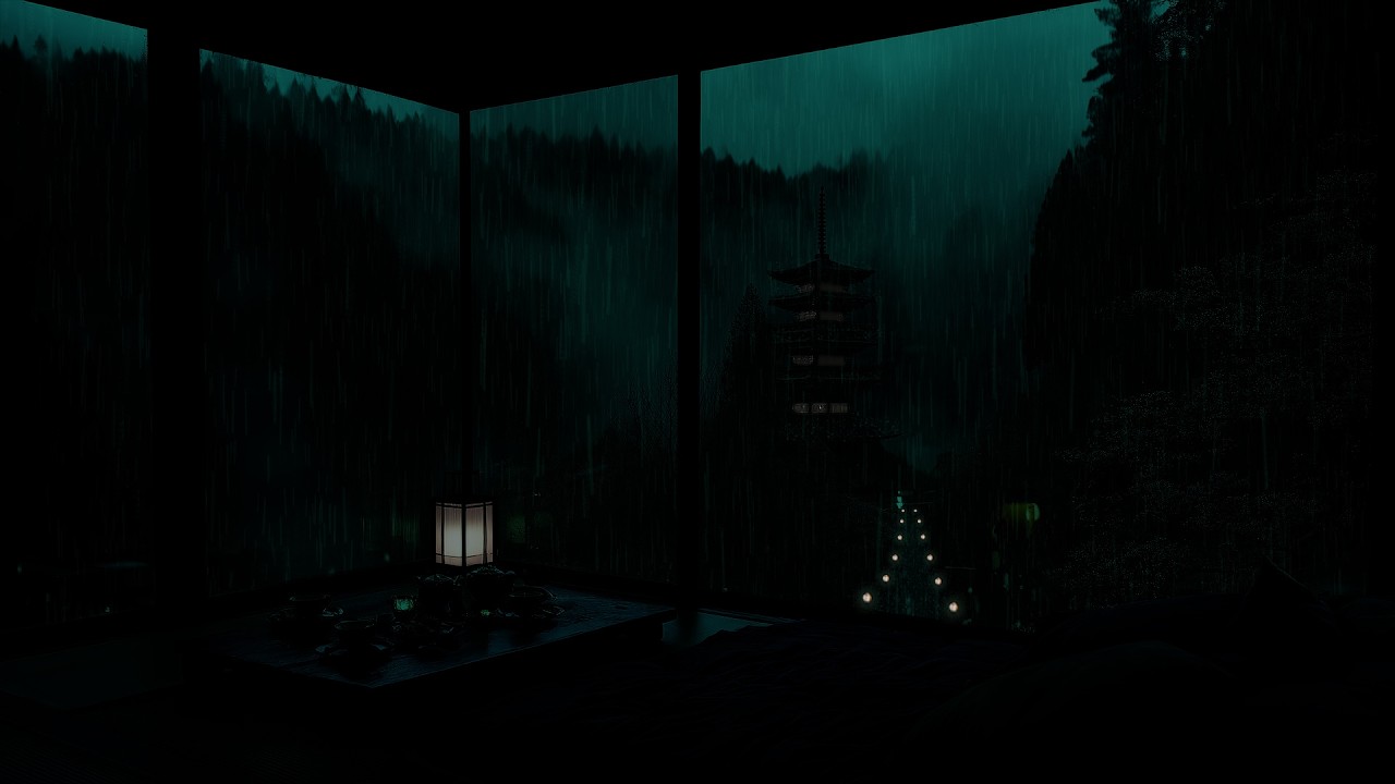 Rain Sounds in the Deep Mountains 🌧 (No Ads) | Peaceful Dark Bedroom Atmosphere for Restful Sleep