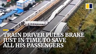 Heroic train driver pulls brake just in time to save all his passengers