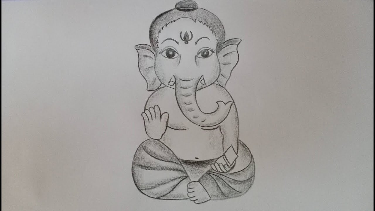 How to draw little vinayagar drawing step by step//easy ganesh ...