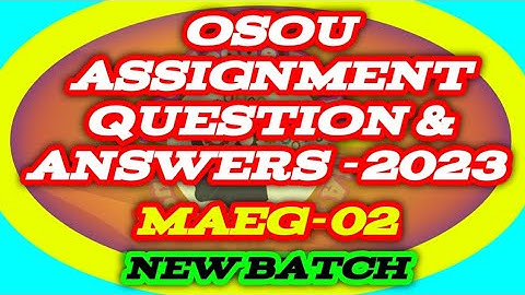 MAEG-02 All Assignment Question And Answer 2023#knowledge_for_all #osou #osou_assingment_answer