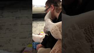 Supervisors Crossed Legs And Dangling Shoe In Trainees Faces