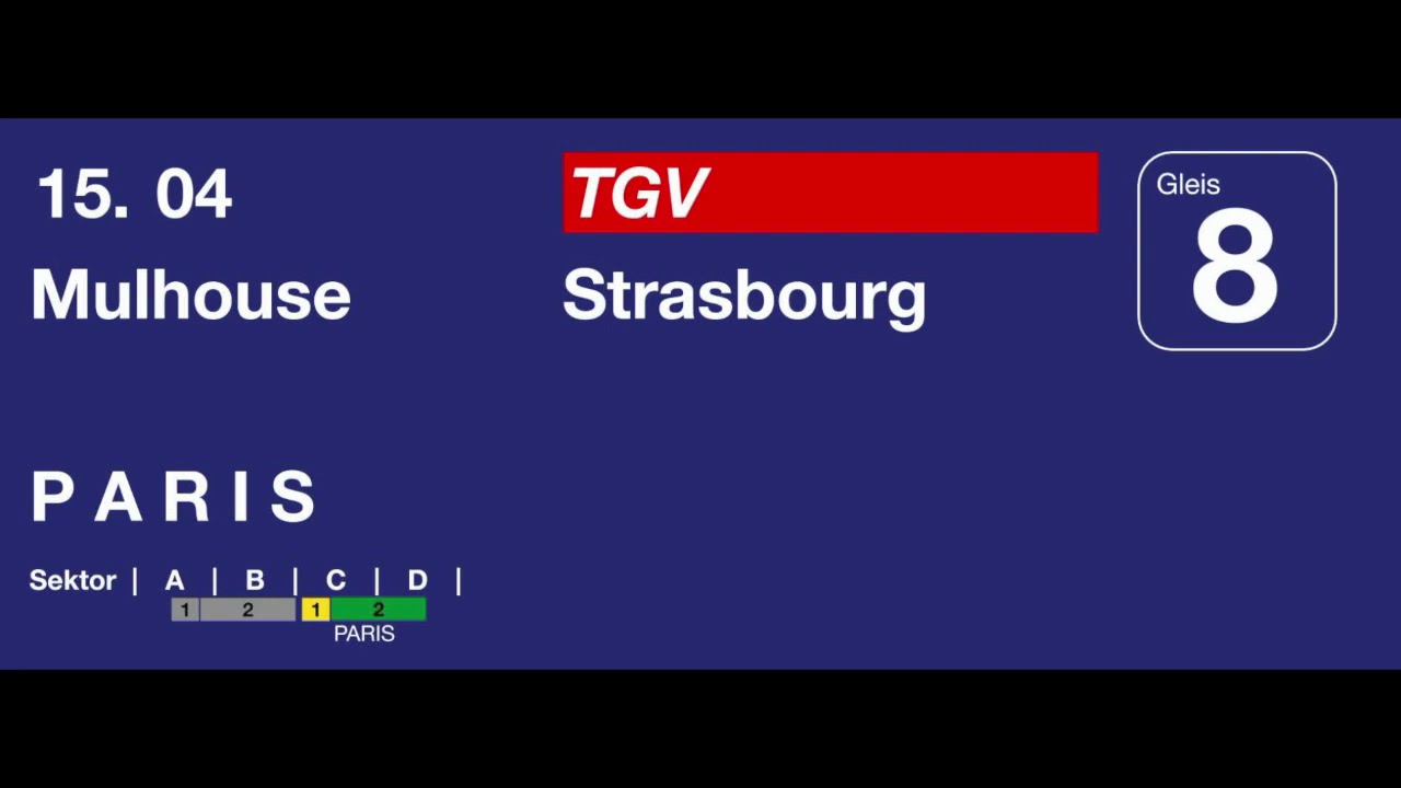 SBB Ansage - Einfahrt TGV von Zürich nach Paris (DZIA)