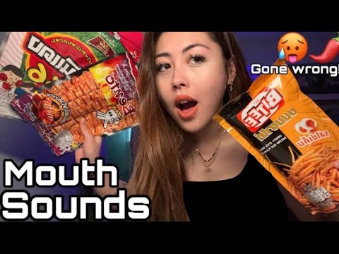 ASMR trying asian snacks (gone wrong! - way too spicy!! 🥵😭🌶️) MOUTH SOUNDS