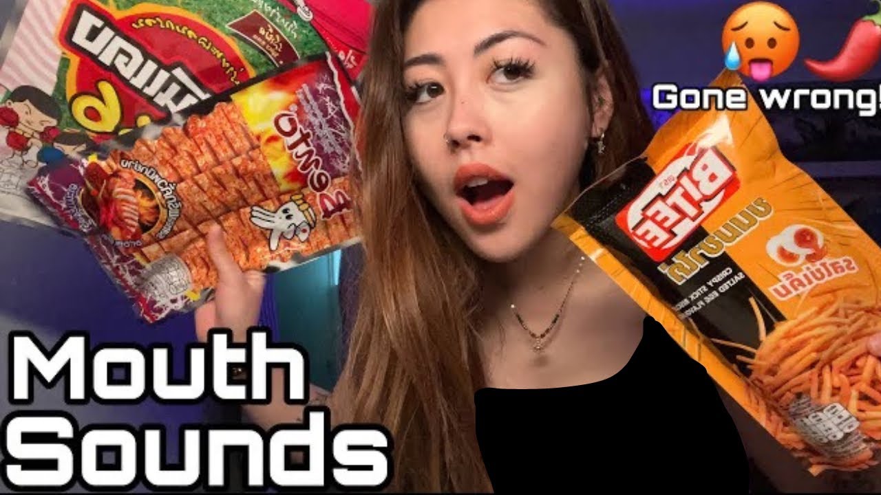 ASMR trying asian snacks (gone wrong! - way too spicy!! 🥵😭🌶️) MOUTH SOUNDS