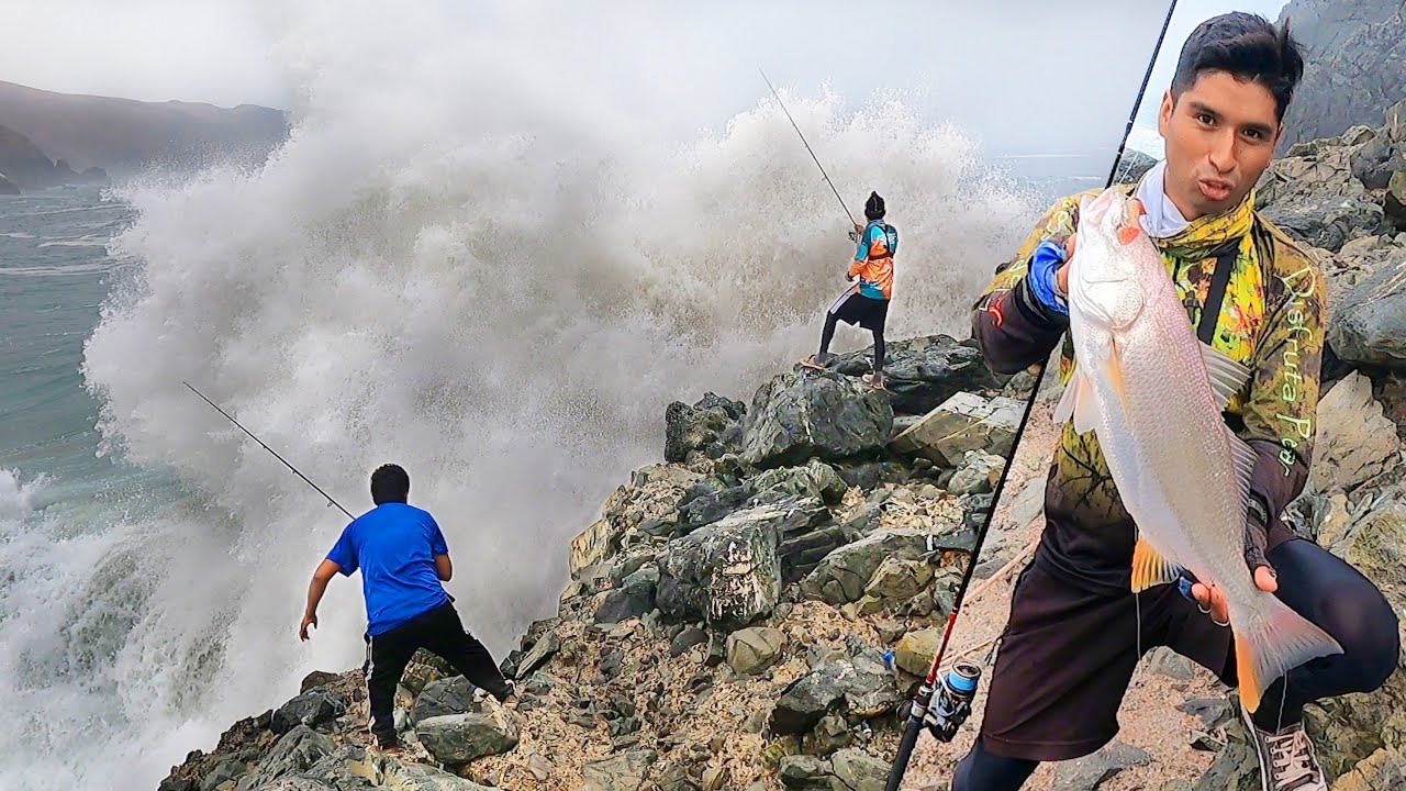 Casi nos lleva el mar- Pescando corvina con marea muy fuerte