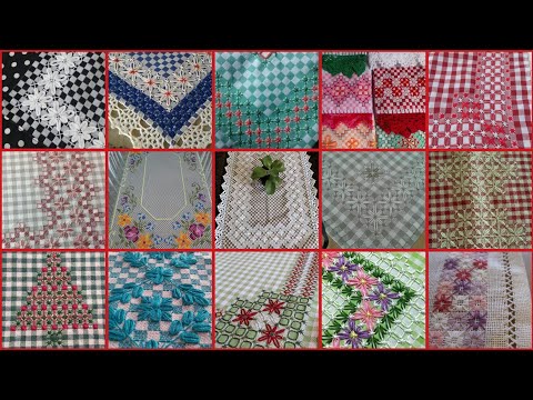 60+ Top chicken scratch hand Embroidery patterns For tablecloths and Bedsheets Latest Designs