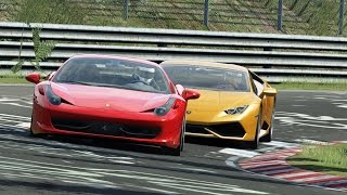 A lap arround nordschleife with the lamborghini huracan and ferrari
458 italia. is pay mod from :http://www.assettodrive.net/ twitt...