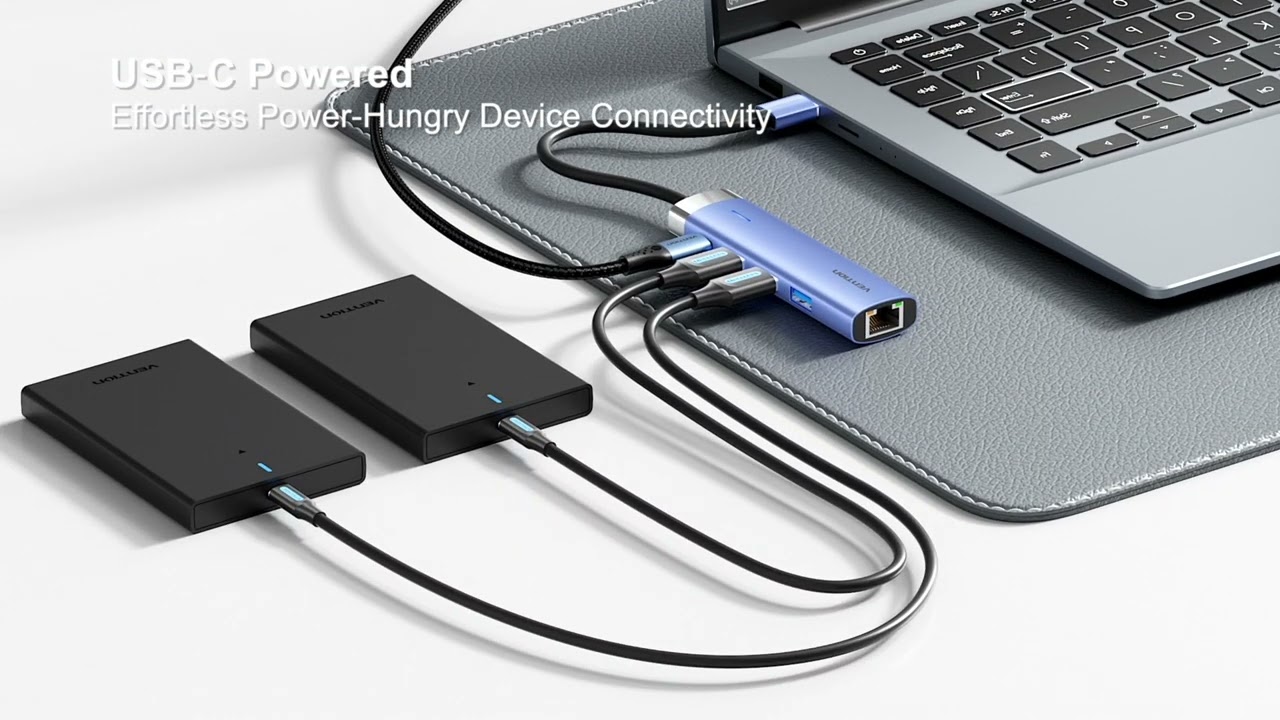 Vention Usb 3.0 3 Ports Hub to Lan Rj45 Ethernet Adapter