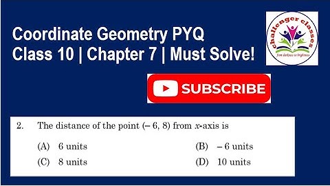 The distance of the point (–6, 8) from x-axis is