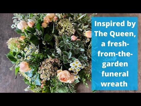 Inspired by the Queen I make a funeral wreath with fresh flowers from the