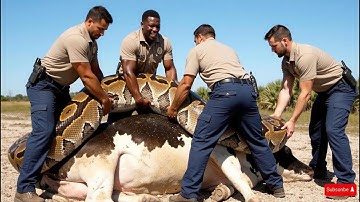 Animal Rescue: Brave Calf Runs to Save Mother from Giant Python Attack