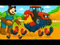 Hardworking Farmer Feeds and Vaccinates Chickens | Vehicles Farm Animated