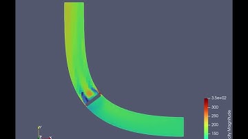 Velocity Visualization Mid Plane For Transient Flow Simulation Over a Gate Valve